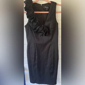 S.L. Fashions Black Dress with Pink Accent
